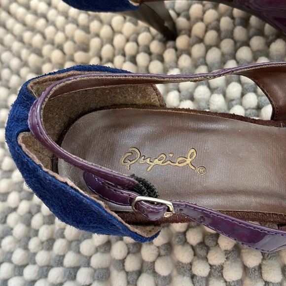 🌸2/$30 Multicolored Magenta/Blue/Purple Peep Toe Heels - Picture 4 of 5